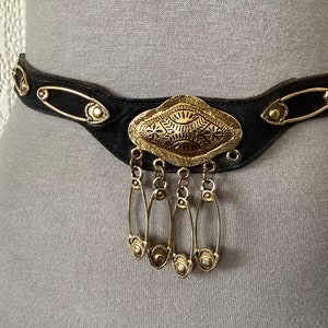 Antoniazzi Firenze Vintage Leather and Metal Rose Belt Size  display picture 1