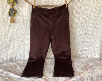 Vintage Corduroy Pants Size 40/42 Sportiss Lyon Brown Elastiss Velvet Trousers Made in France