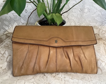 Vintage Leather Women's Clutch Handbag Old P