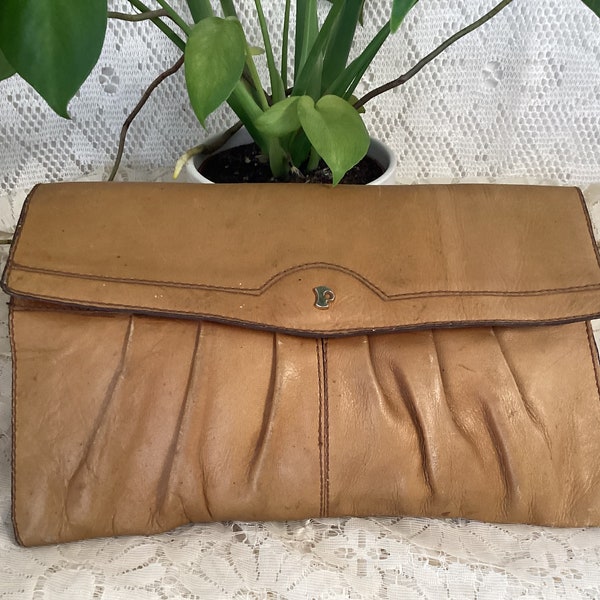 Pochette Femme En Cuir Vintage Sac à Main Ancien P