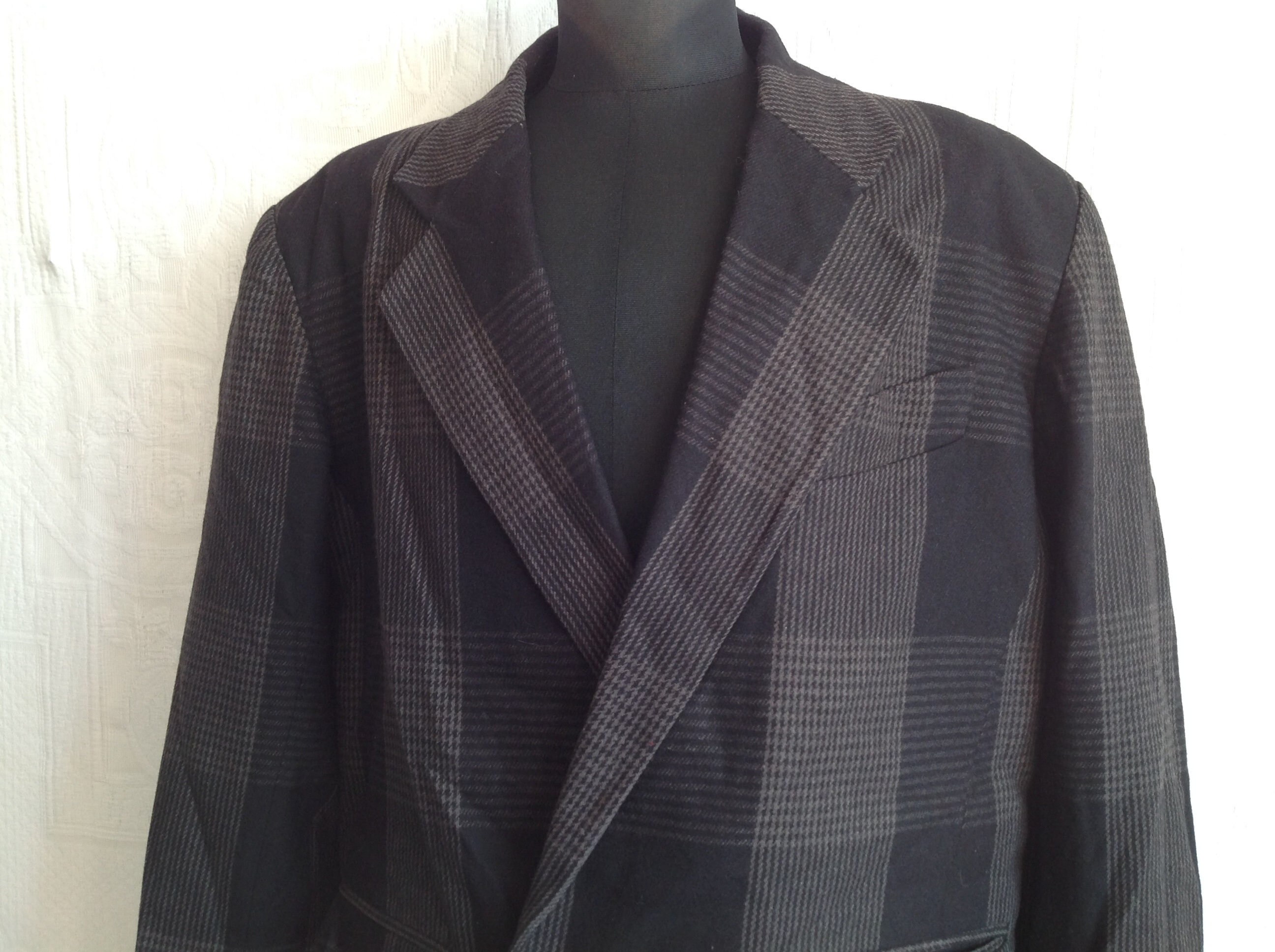 Blazer Double Breasted Jacket Vintage Size 52 Antique French Vestiaire  Paris Made in France Retro Chic Vintage Checkered Jacket - Etsy Israel