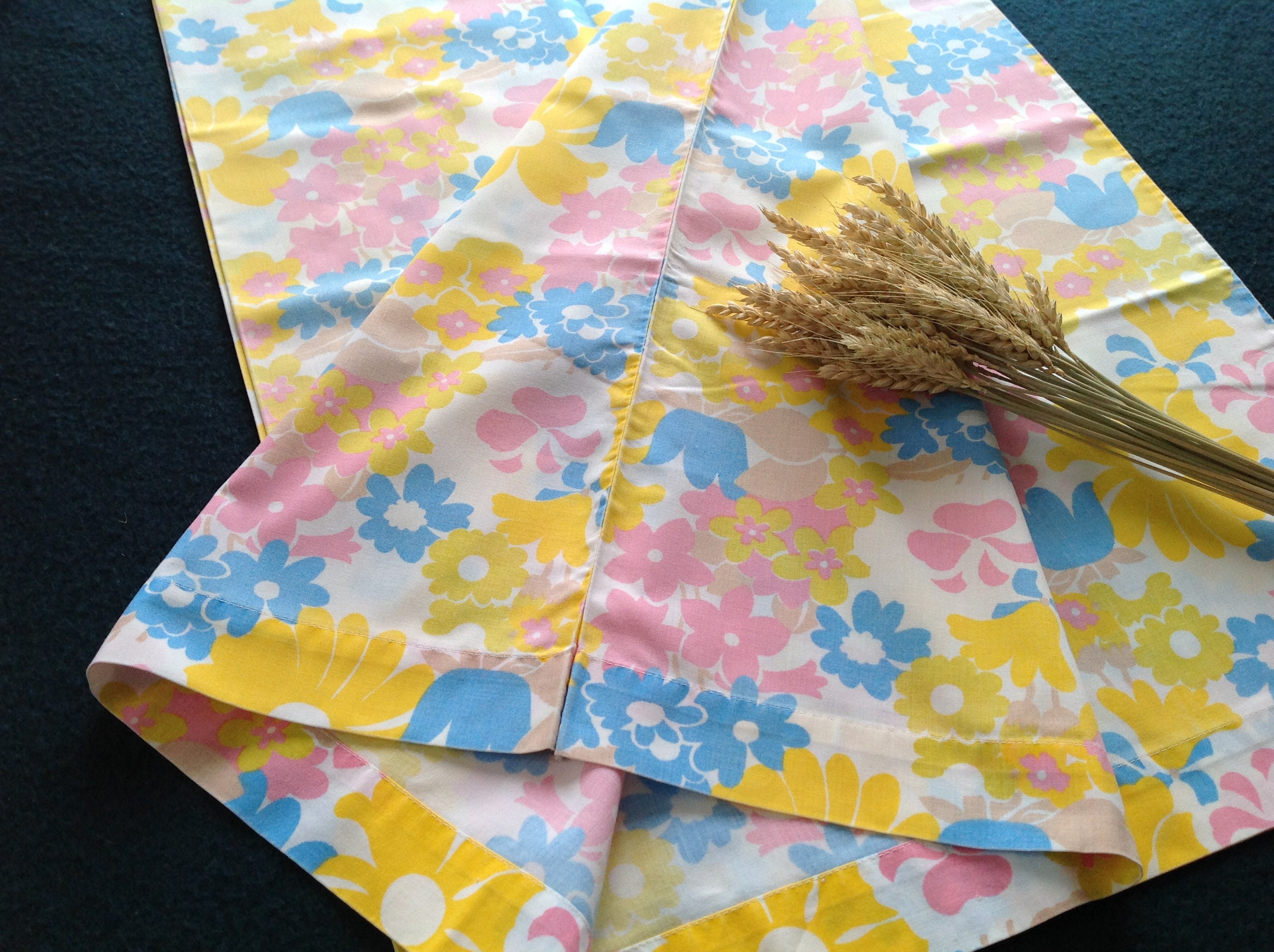 Taie de Traversin Fleuri Vintage en Coton Housse Traversin