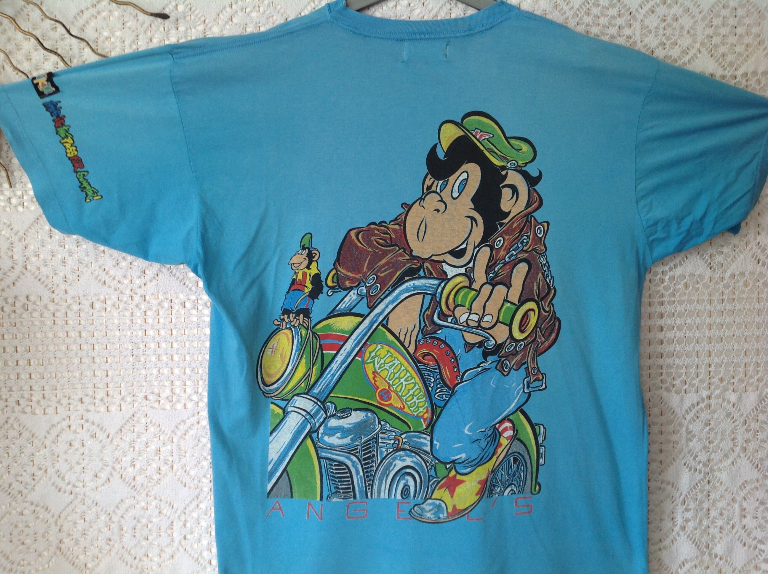 T-shirt Unisex LC-Waikiki Motif Monkey 80's - 100% Coton - Coupe Décontractée - Plusieurs Tailles S à 3XL