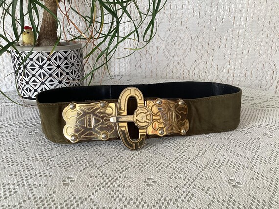 Escada Vintage Velvet Suede Belt Women display picture 3