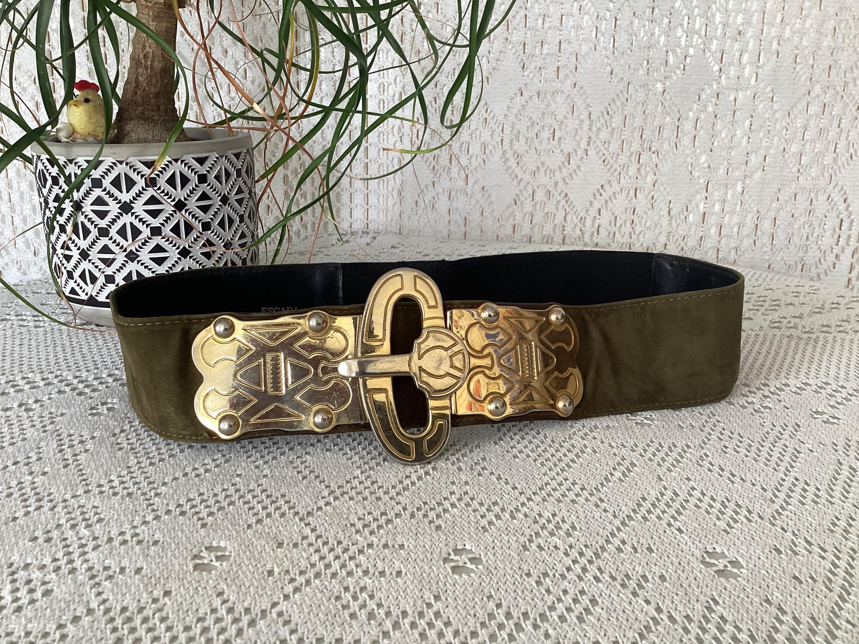 Escada Green and Gold Women\'s Belt Leather belt Escada Green size 37 Inches in Leather - 29050701 main image 2