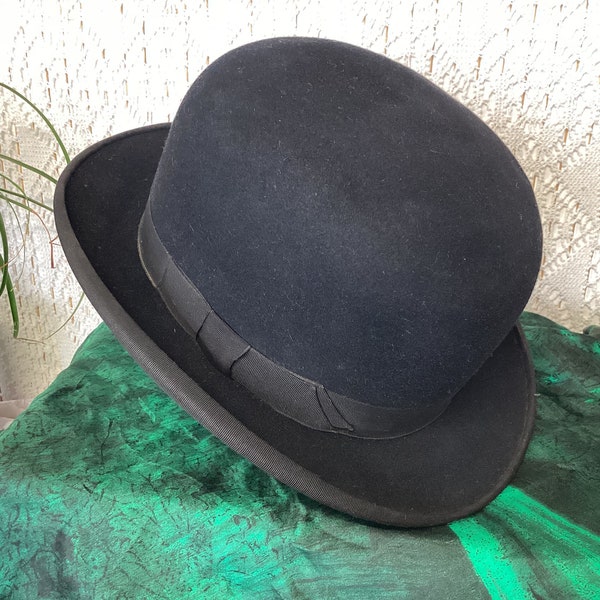 Antique Bowler Hat Vintage G.F. Hat Great French Brand Universal Exhibition Diploma 1889 Paris 1900