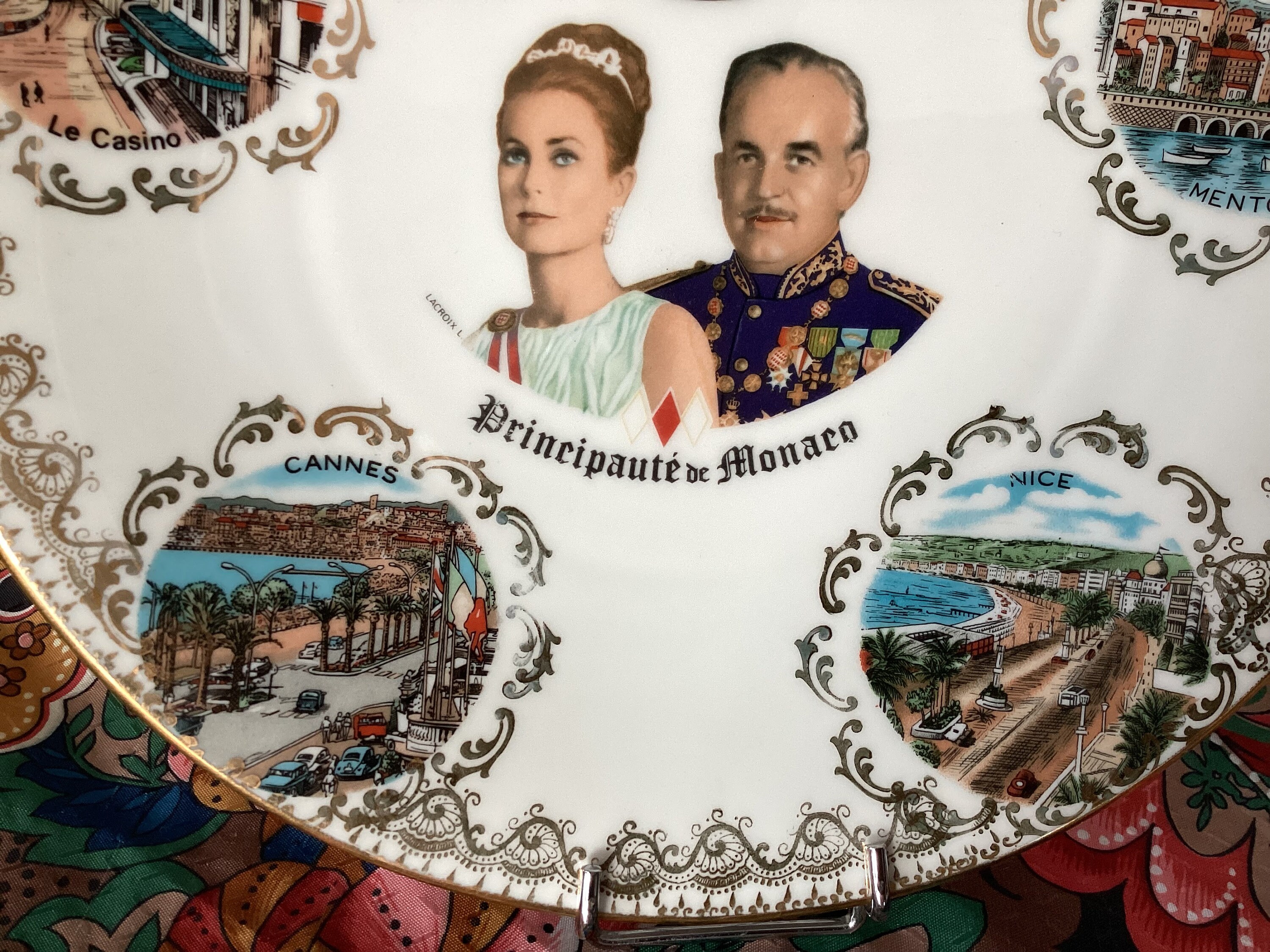 Ancienne Assiette En Porcelaine - Grace Kelly Et Rainier De Monaco - Collector