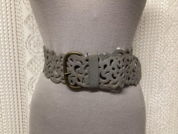United Colors of Benetton Vintage Leather Belt Grey Size M  display picture 1