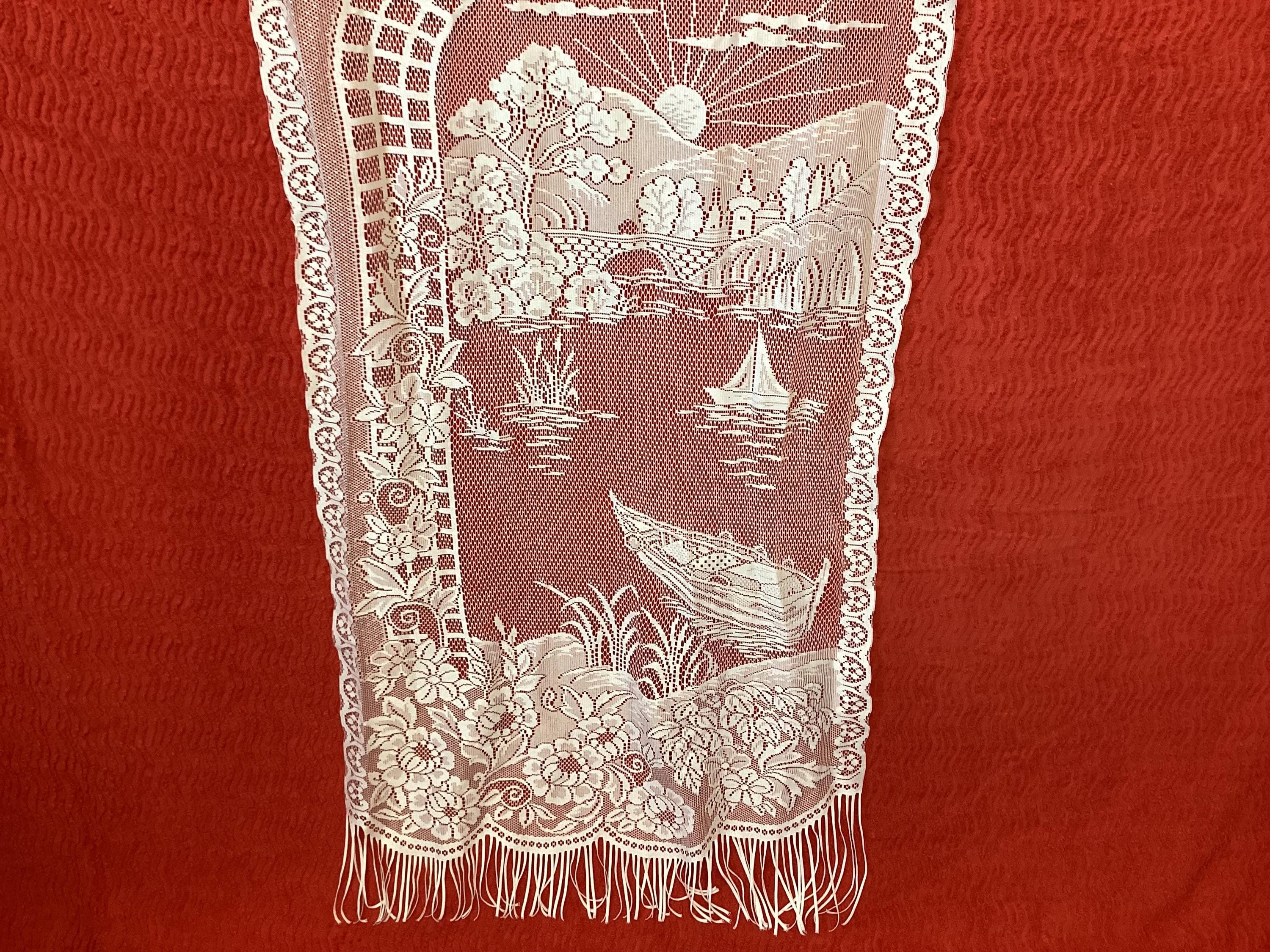 Vintage French Filet Lace Curtains - Etsy