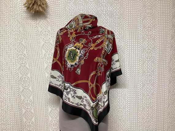 N Foulard en Soie Vintage Napoléon Aigle Royal Armoirie Blason