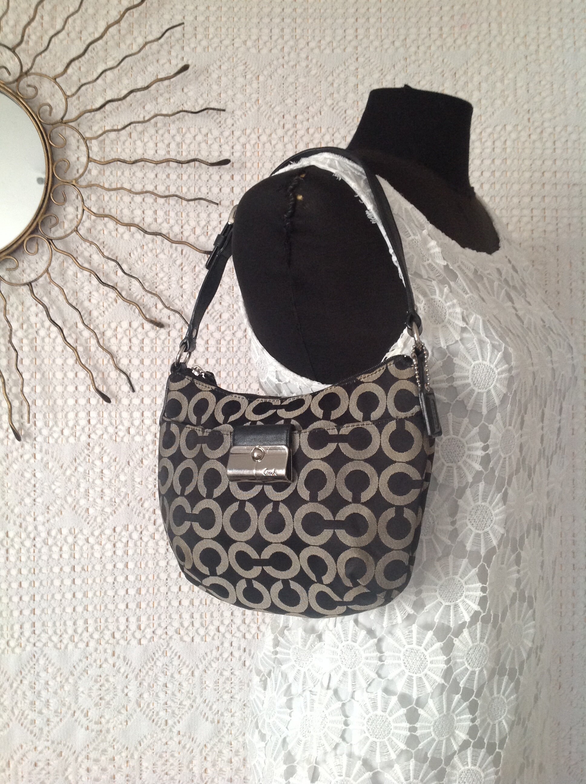 Coach Women s Handbag in Canvas and Vintage Leather Minimalist Bag