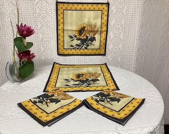 4 Serviettes en Coton Torchons Ancien Serviettes Vintage Provençale