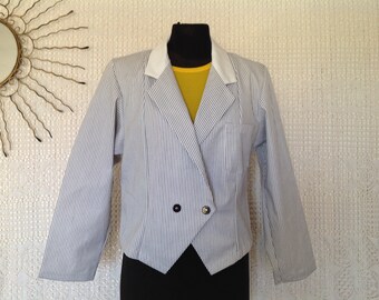 Vintage Women's Jacket Size 40 Small Uniform Striped Jacket