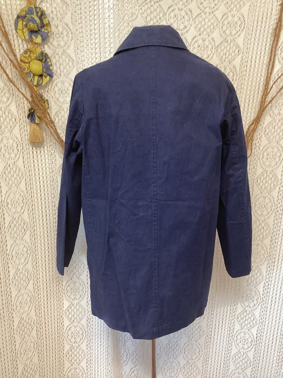 Blue canvas jacket sales