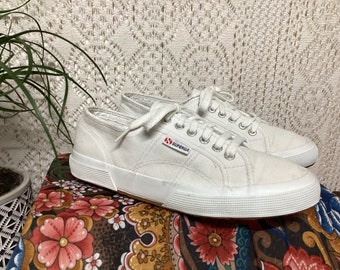 Sneakers en Toile Vintage Pointure 43 Superga Baskets Chaussures de Détente Blanche