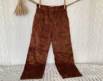 Prisu Vintage Corduroy Trousers Size 36 High Waisted Brown Trousers Made in France