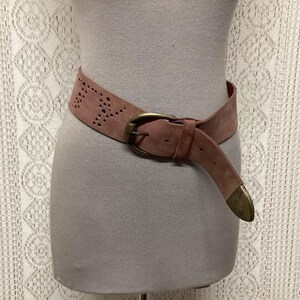 Miss Sixty Wide Vintage Suede Leather Belt Size S Faded Purple
