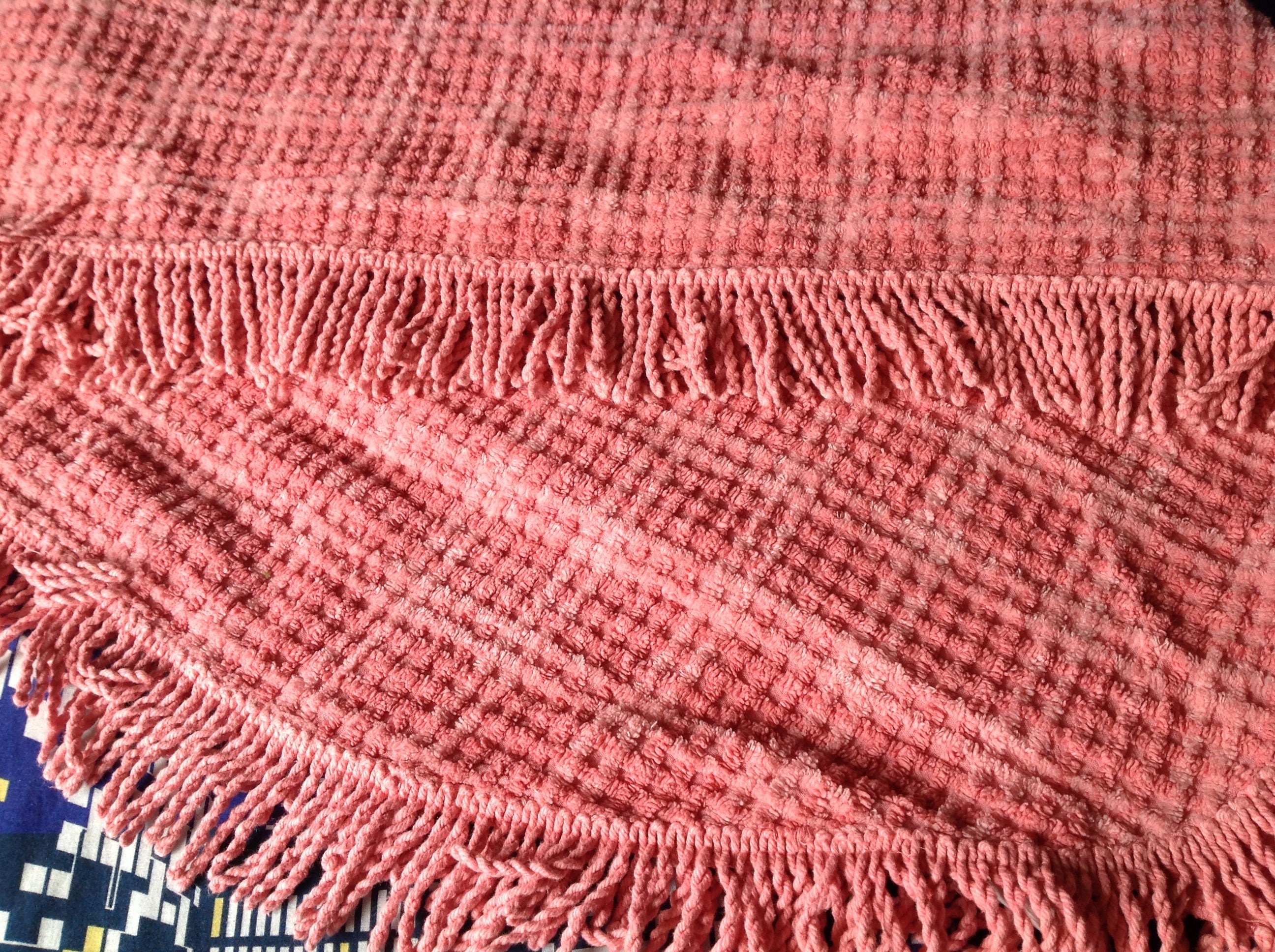 Dessus de Lit Antique Français Couvre Lit Jeter Vintage en Coton Fabriqué France