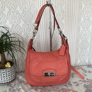 Coach Damen Handtasche Leder Rosa Vintage Handtasche Leder Hobo Umhängetasche Coach F22306 Kristin