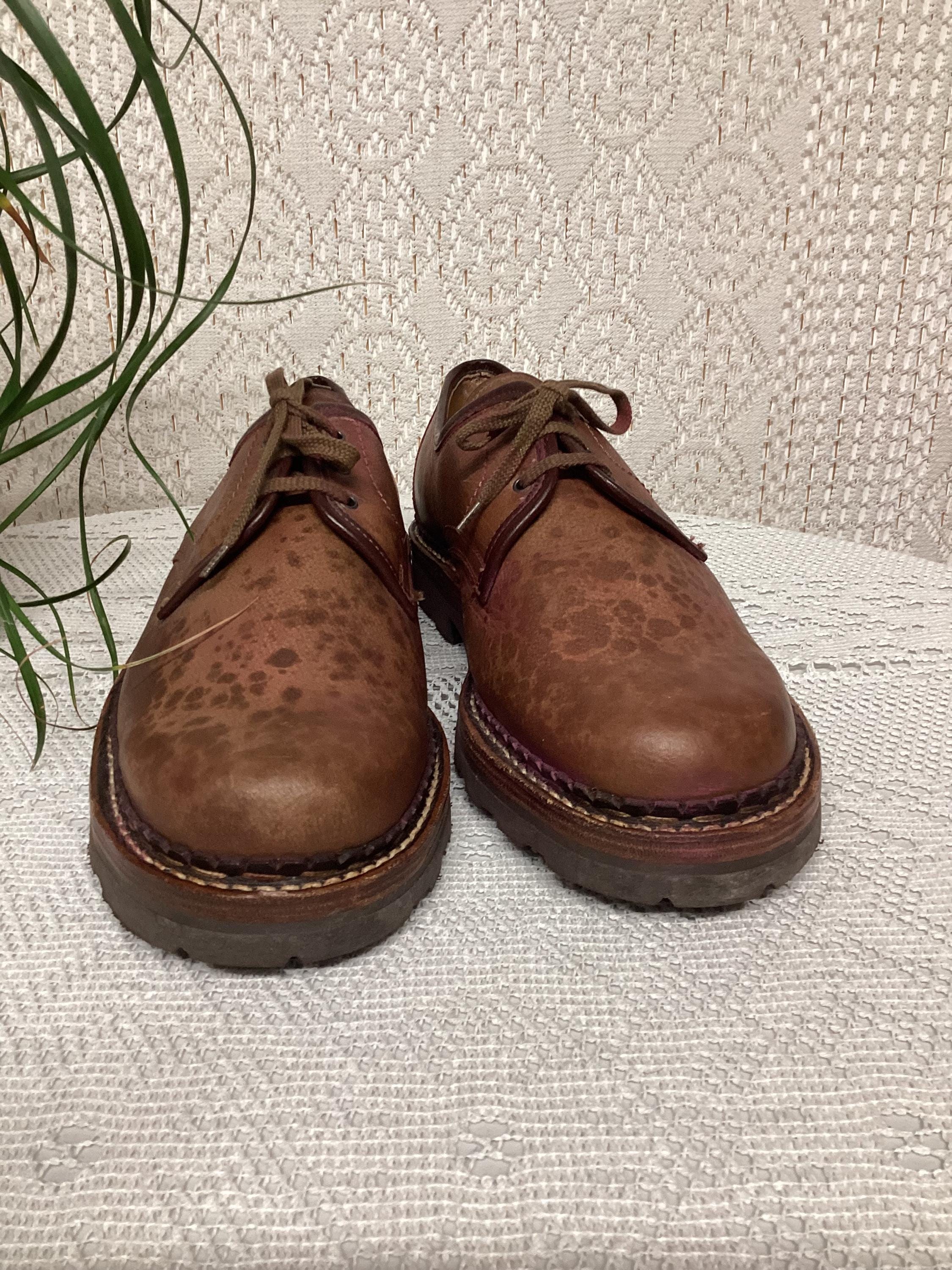Bottines Trappeur Vintage Pointure 45 EU - Bleu Cuir, Fabrication Ancienne, Neuf Avec Défauts