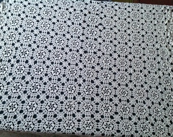 Vintage Crochet Rectangular Table Cloth