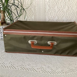 Koffer Vintage Canvas Weekendtas Retro Chic Reiskoffer Kaki Rechthoekige koffertas