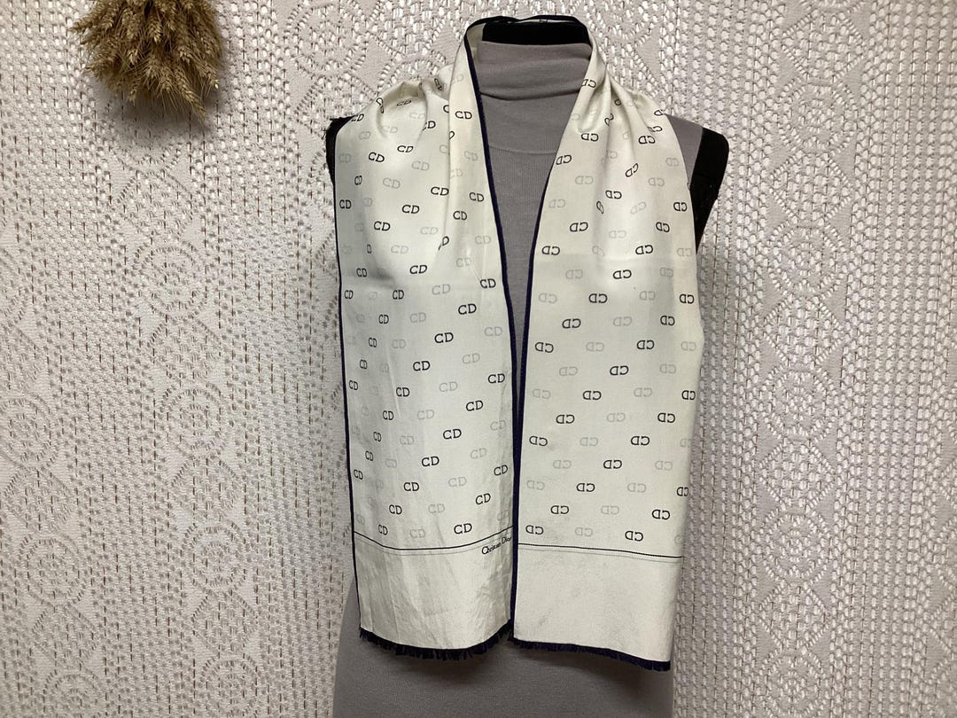 Christian Dior Authentic Vintage Monogram Silk Scarf - Etsy