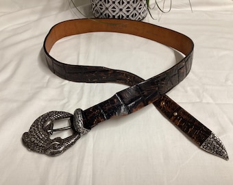Vintage Tiffany & Co Sterling Silver Buckle Genuine Lizard  display picture 2