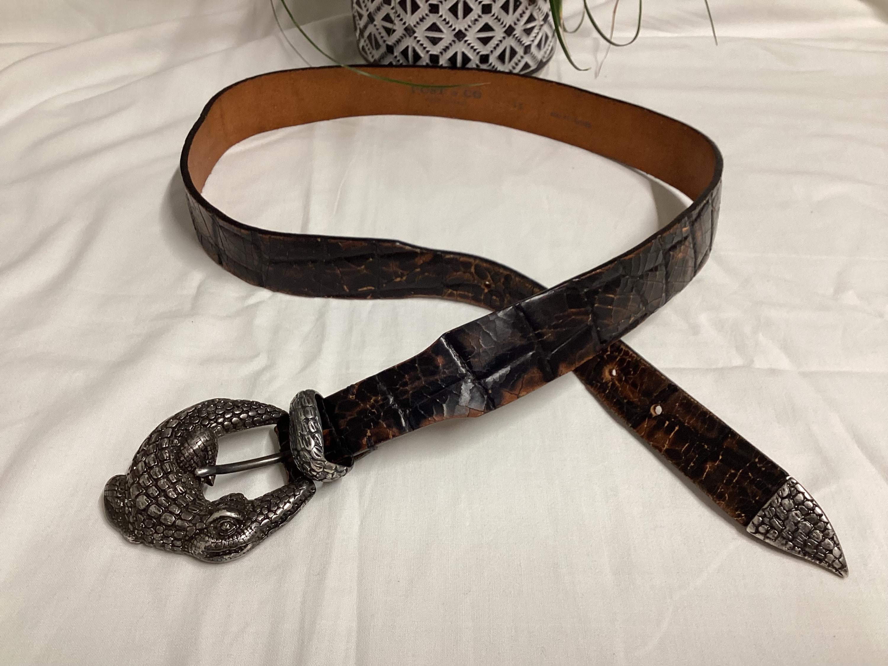 Vintage Leather Post & Co Art Moda Exotic Belt - L (?) Men main image 2