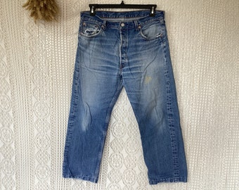 Levi's 501 Vintage W31L34 Jeans Unisex Straight Fit Button Fly