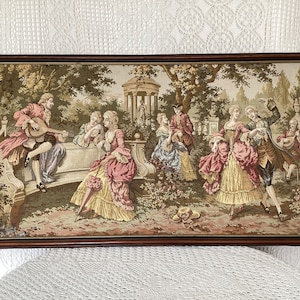 Tableau en Toile Tapisserie Murale Ancienne Jardin Louis XV