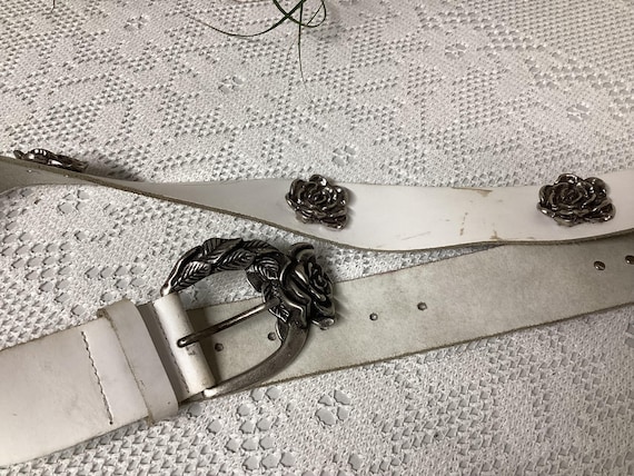 Antoniazzi Firenze Vintage Leather and Metal Rose Belt Size  display picture 2