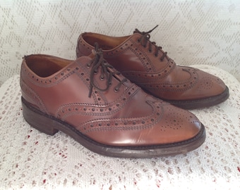 Durland Brogue Shoes Brown Leather Sizes 6 1/2 ( 40.5 ) Made in England Vintage Shoes