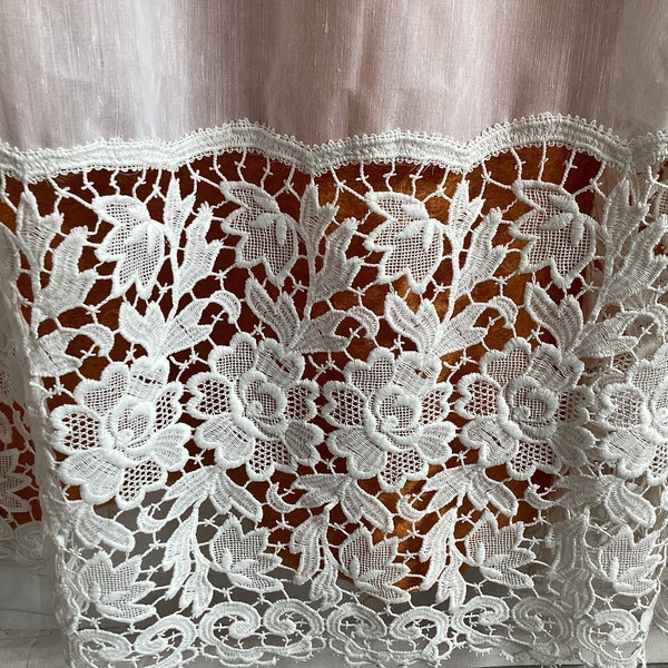 Vintage Breeze Curtain Panel Door Voile Curtain with Ruffles