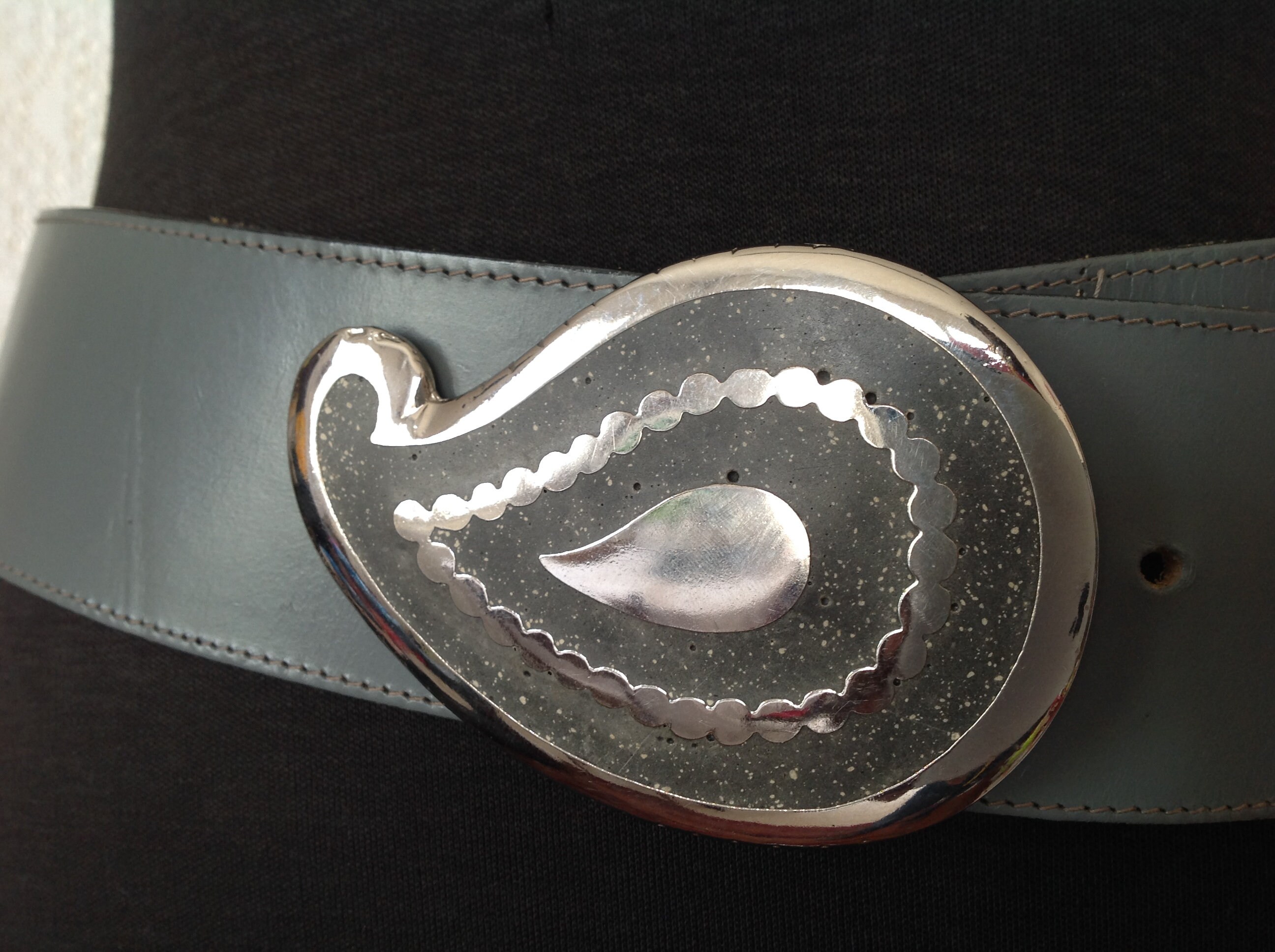 Ceinture Homme RODIER En Cuir Authentique - Vintage, Taille 86/96, Marron - Accessoire Rétro