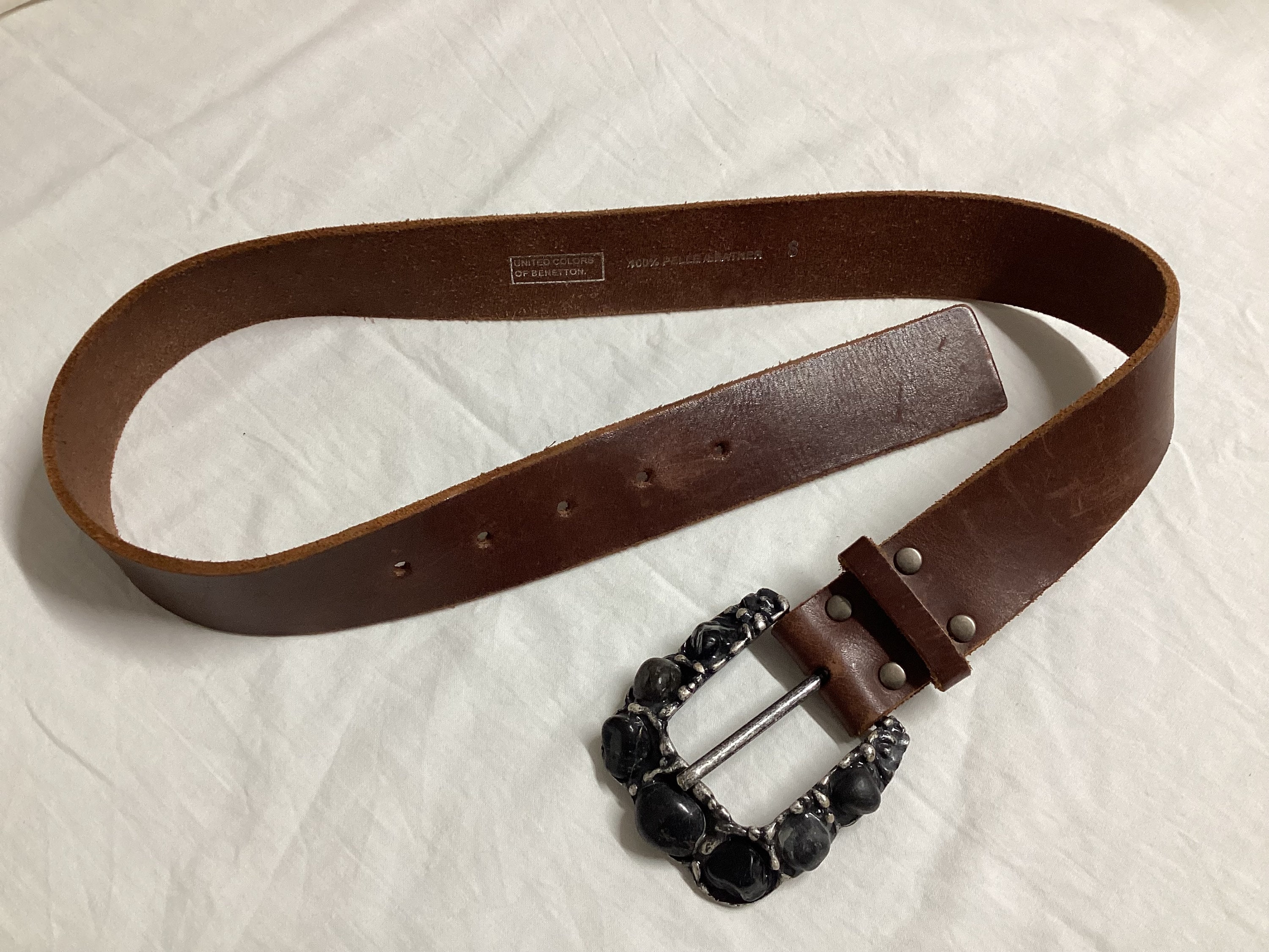United Colors Of Benetton Leather Brown Belt with Studded Buckle B1030_1-175380.jpg?crop=center  main image 3
