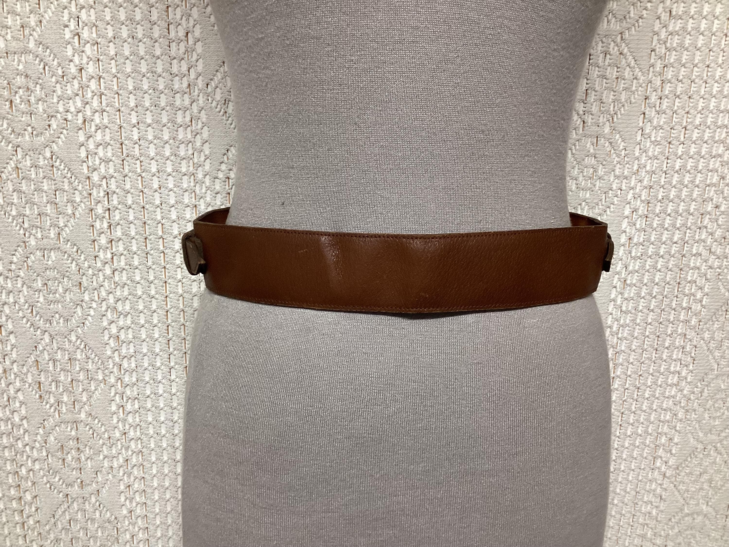 Mulberry Company Vintage Brown Leather Belt Wide Belt Two  display picture 3