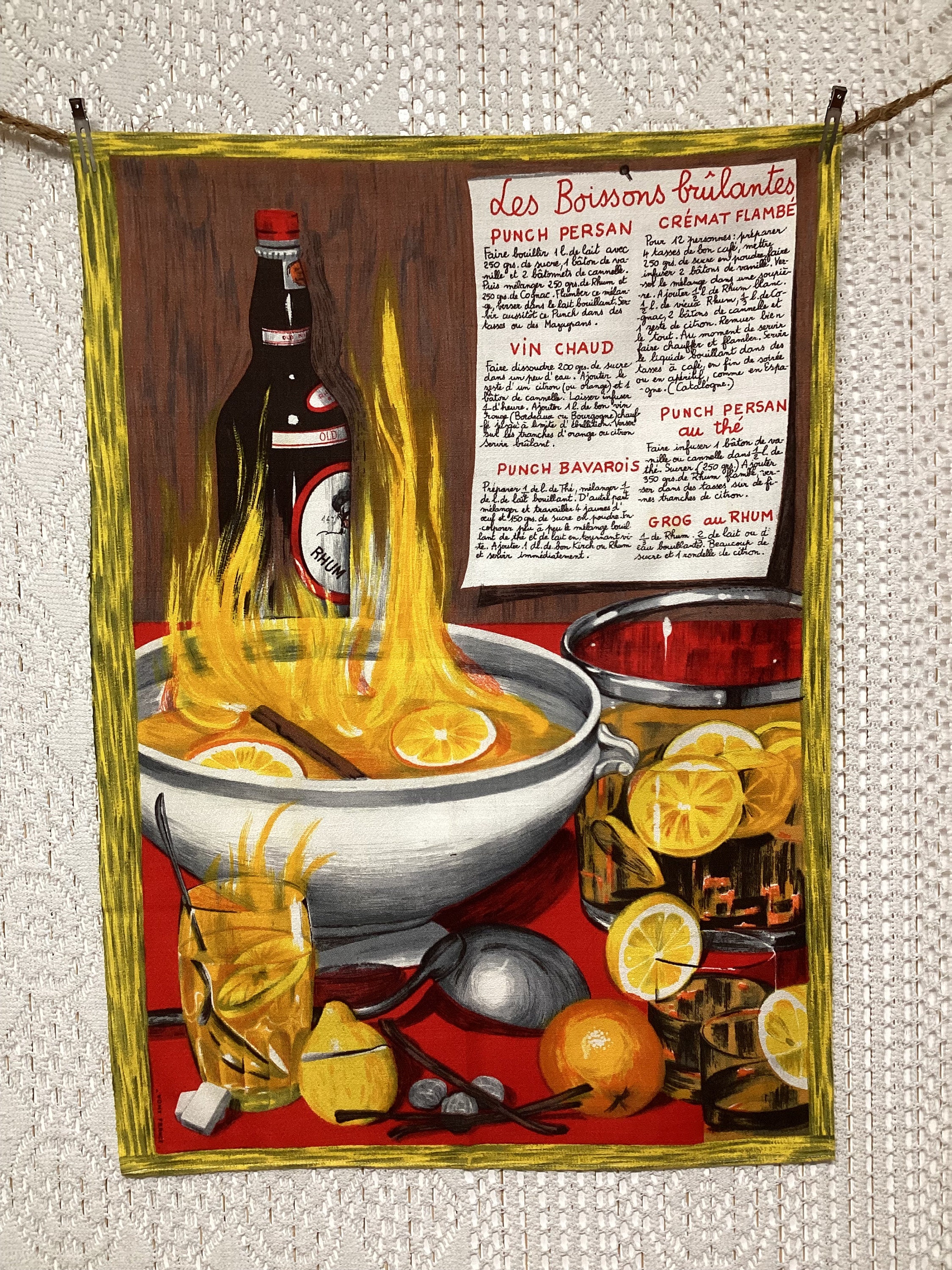 Burning Drinks Cotton Kitchen Towel Tea Towel Old Placemat Placemat Kitchen Linen Recipe Drinks Vony France - Etsy Burning Drinks Cotton Kitchen Towel Tea Towel Old Placemat Placemat Kitchen Linen Recipe Drinks Vony France - Etsy