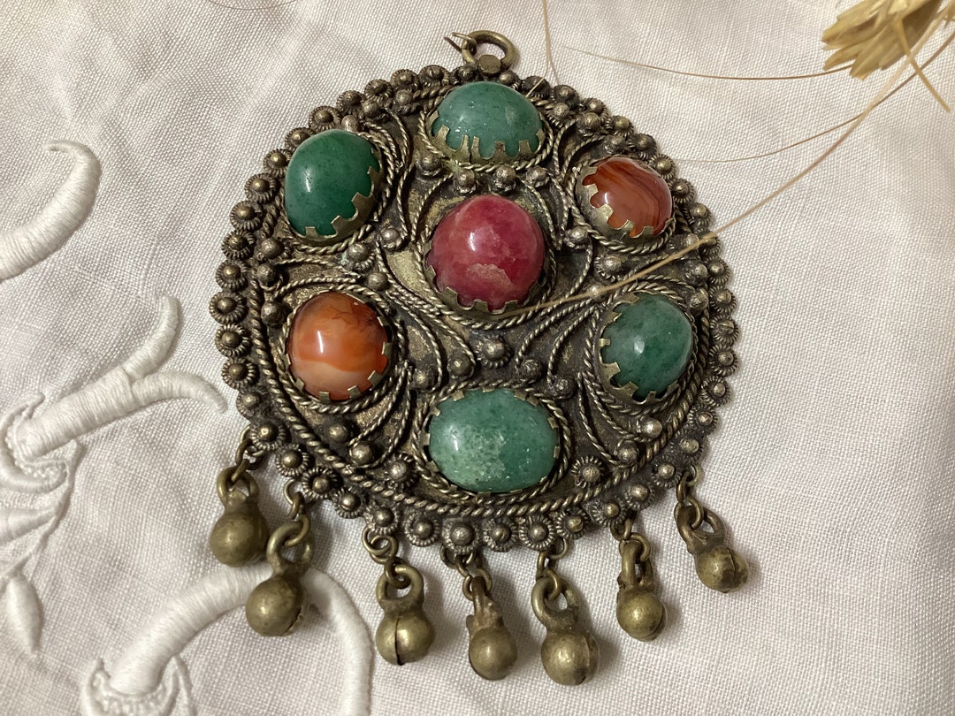 Broche Berbère Kabyle Vintage En Métal - Pièce Unique Et Authentique - Occasion