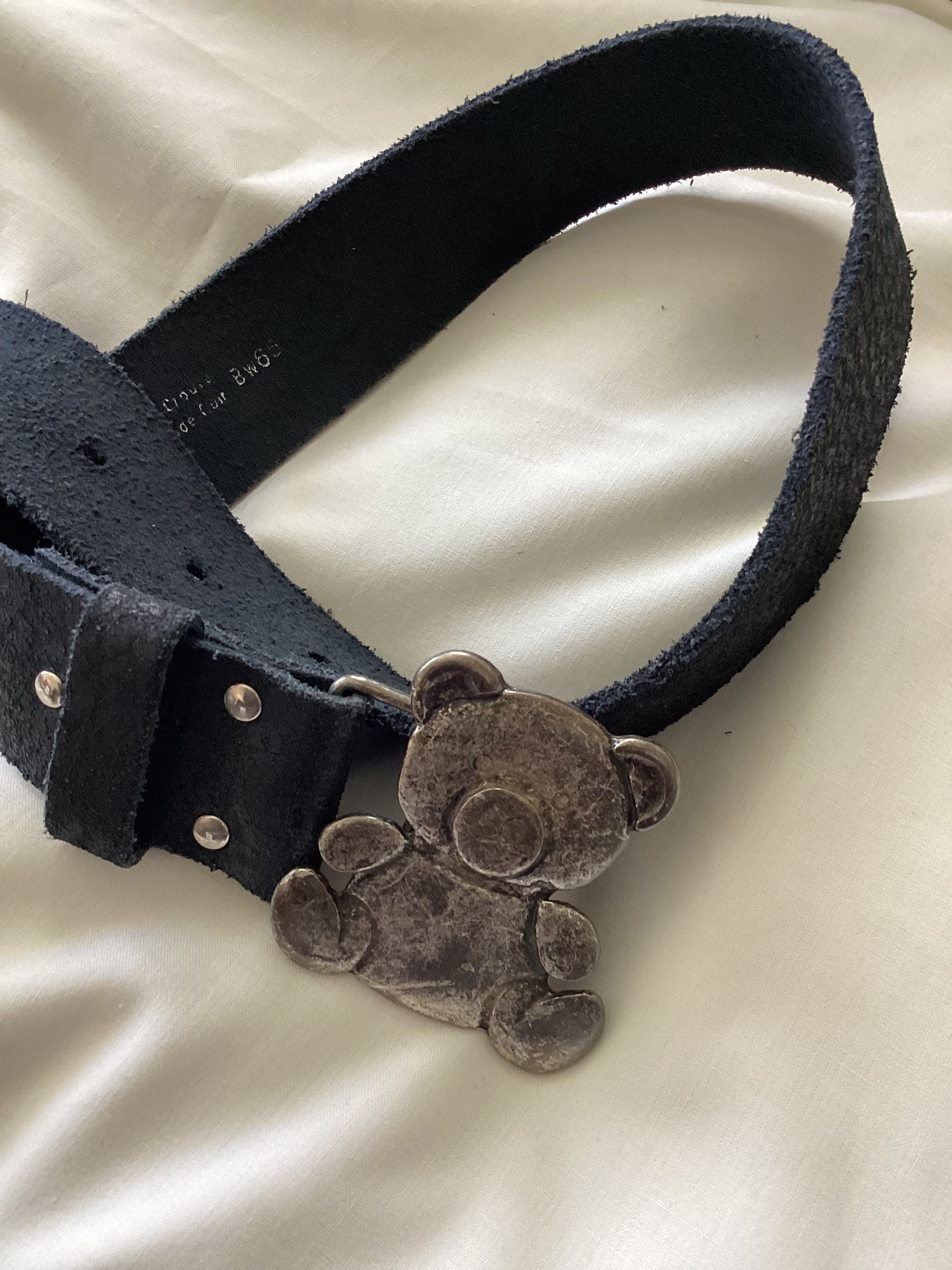 クマ型バックル付きヴィンテージレザーベルト - Etsy 日本