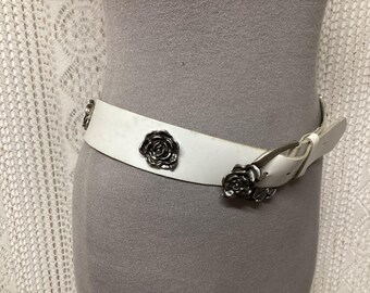 Antoniazzi Firenze Vintage Leather and Metal Rose Belt Size  display picture 2