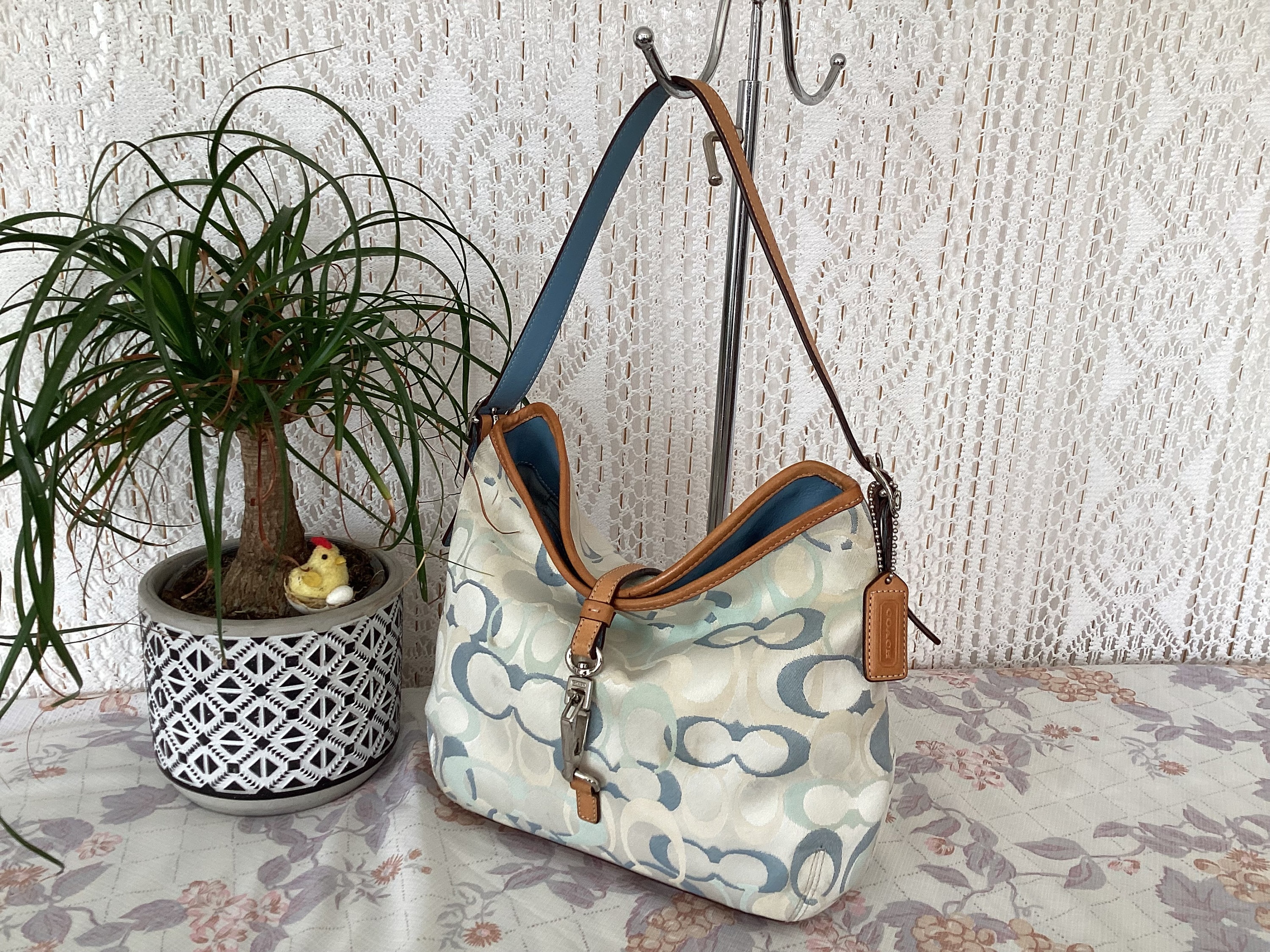 Coach Women's Handbag in Canvas and Leather Vintage Coach Bag 7028