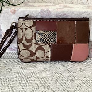Bolso Clutch Coach Bolso Satchel Vintage en Lona y Cuero Patchwork Bolso Mujer Minimalista Coach Monogram Marrón