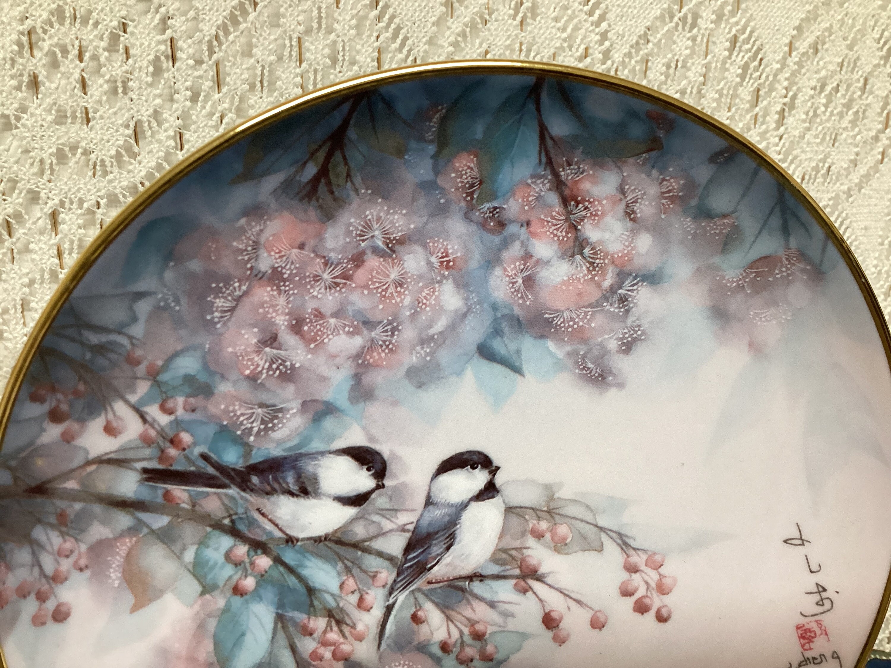 Franklin Mint Song of the Cherry Blossom Porcelain Decorative