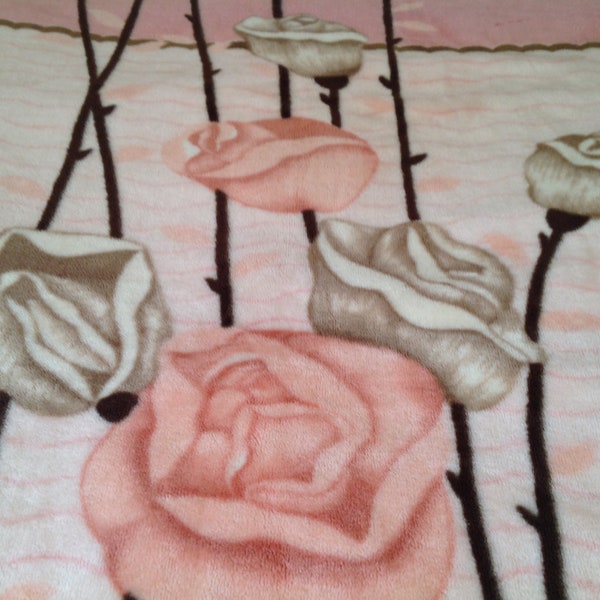 Manta de Lana Colcha Vintage Grandes Rosas de Espinas Colcha Adulto Cristal España