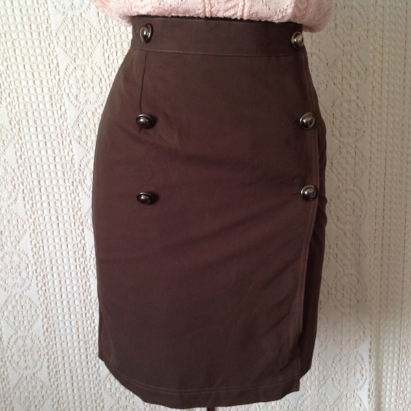 Mini Jupe Portefeuille Femme Vintage Taille 36  Imag In Jupe Croisée Marron Made in France