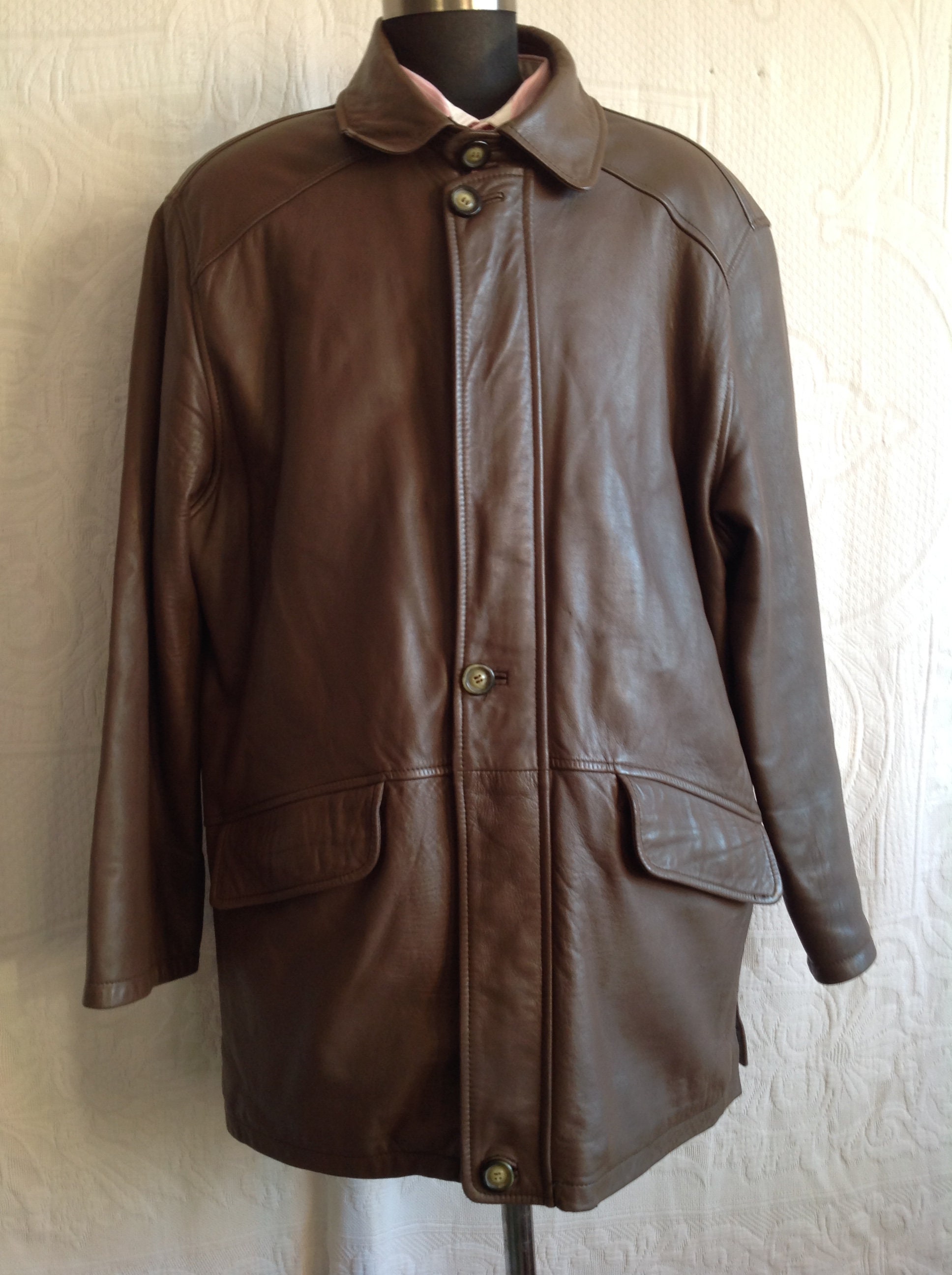 La Canadienne Manteau Veste Cuir d Agneau Taille 48 Vintage Manteau d Hiver Etsy France