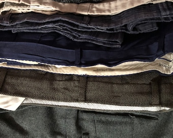 Vintage Lot of 15 Pieces Mystery Box Pleated Trousers, Men's Vintage Clothing, Mixed Sizes, Photos are not contractual