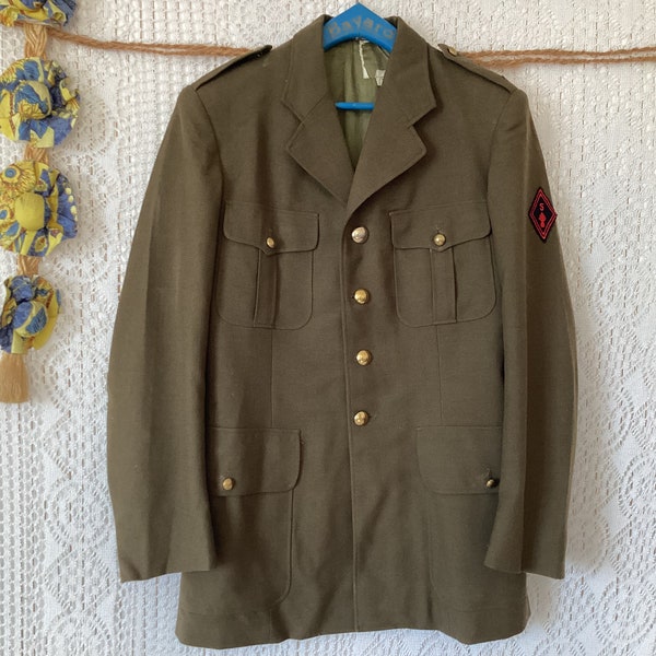 Veste d'Uniforme Militaire Vintage Taille 40/42  Paul Boyer 1970 Uniforme D'Armée Veste d'Infanterie