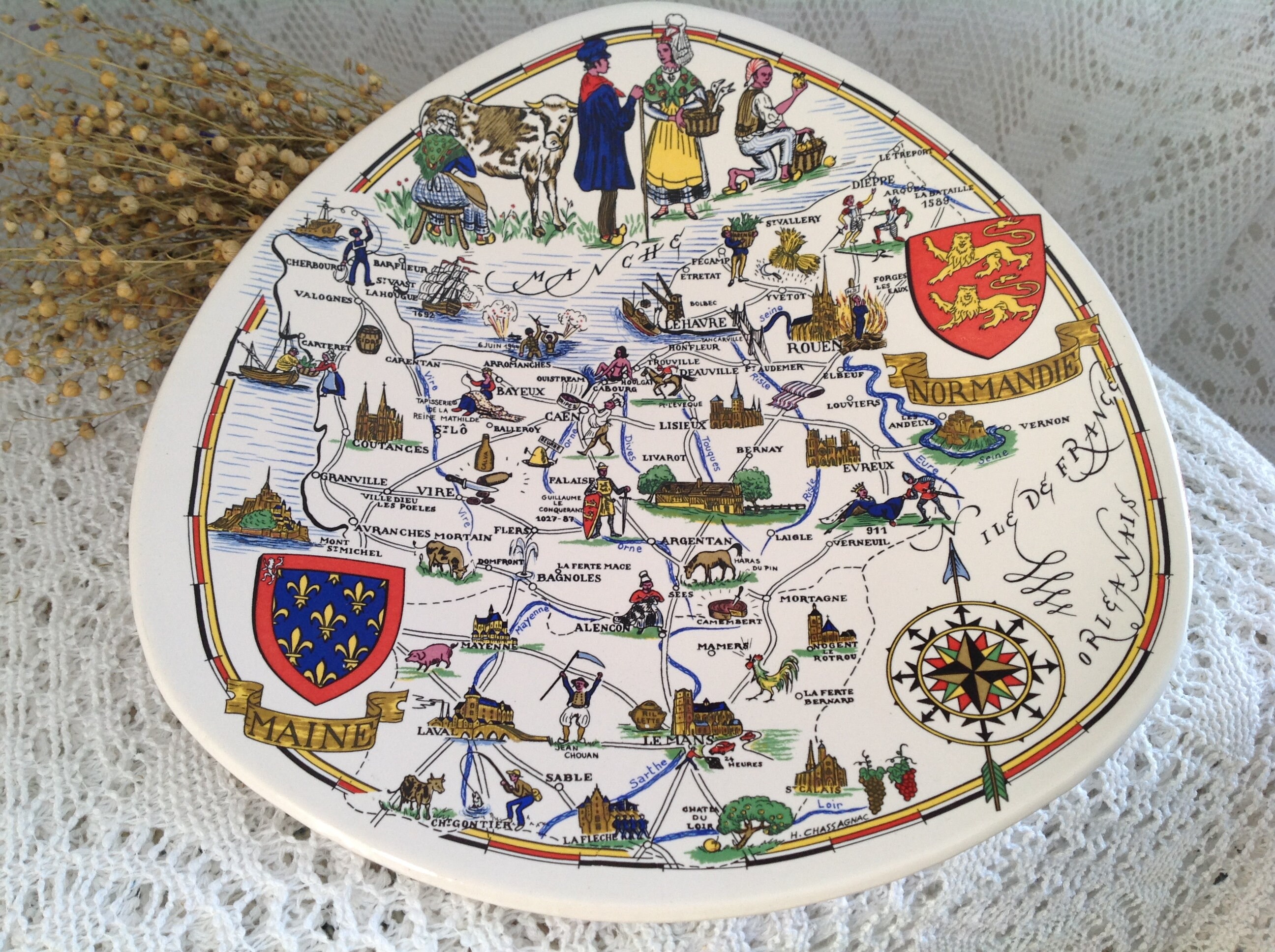 Plaque Décorative Fayencerie de Lunéville Provinces France Création Horber & Chassagnac Edition Spéc